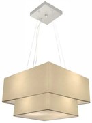 Lustre Pendente Duplo Quadrado Vivare Md-4157 Cúpula em Tecido 40x35cm Algodão Crú - Bivolt