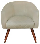Poltrona Bianca com Tressê Suede Pés Palito Castanho C05 - D'Rossi - Bege