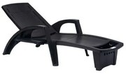 Espreguiçadeira Sole Reclinável Preta em Polipropileno com Proteção UV Pisani
