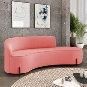 Sofá 4 Lugares Orgânico 220cm Pé Ferro Preto Morgan Suede D03 - D'Rossi - Rose