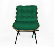 Kit 2 Poltronas Costela Com 2 Puff Costela Suede Verde