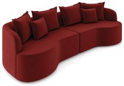 Sofá 5 Lugares Orgânico Living 290cm Mersa Veludo K01 - D'Rossi - Vermelho