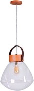 Pendente Vidro E Madeira Castanha 39Cm Lampadari