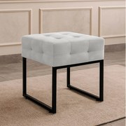 Puff Sala Decorativo Quadrado Industrial Elisa Veludo D03 - D'Rossi - Cinza