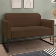 Poltrona Namoradeira 2 Lugares Base Industrial Preta Maressa S06 Suede