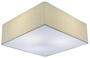 Plafon Quadrado Md-3050 Cúpula em Tecido 40x40X12cm Linho Bege - Bivolt
