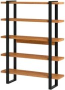 Estante Alta Estilo Industrial 5 Prateleiras F10 Freijó/Preto Fosco -