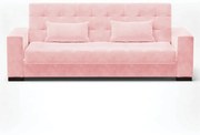 Sofá Cama Decorativo 210cm Pés em Madeira Beesley Suede Rosa G19 - Gran Belo