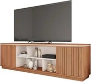 Rack Para Sala Bancada de TV 75 Pol 180cm Simetria Freijó/Off White -