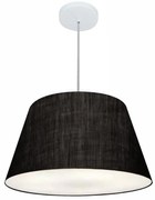 Lustre Pendente Cone Md-4248 Cúpula em Tecido 30/50x35cm Preto - Bivolt