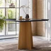 Mesa de Jantar Quadrada 90cm 4 Lugares Zuma Ypê/Preto N02   - Mpozenat
