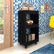 Adega Multiuso Seul 03 Prateleiras Preto com Rodízios L06 - D'Rossi