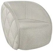 Poltrona Decorativa para Sala 90cm Tressê Zion M22 Boucle Branco - Mpo