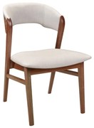 Cadeira Elara Estofada Encosto com Detalhe Amadeirado Estrutura Madeira