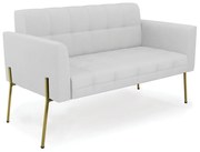 Sofá Namoradeira e 2 Poltronas Pé de Ferro Dourado Elisa Linho D03 - D'Rossi - A05 Cinza