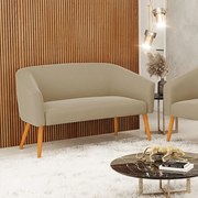 Namoradeira 02 Lugares Stella Suede Pés Palito Castanho D03 - D'Rossi - Marrom Rato