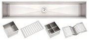 Canal Organizador Tramontina Aço Inox Acetinado 90x18cm com Acessórios