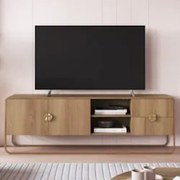 Rack Bancada Tv 70 Pol 180cm 2 Portas Mario Hanover/Dourado A10 - Mpoz