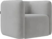 Poltrona para Sala de Estar Decorativa Quadrada Maggie Z08 Veludo Cinz