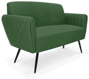 Sofá Namoradeira Pés Palito de Ferro Bruna Suede D01 - D'Rossi - Verde