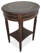 Mesa Lateral George com Gaveta Base Torneada Madeira Maciça Detalhes Marchetaria Design Clássico