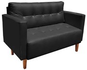 Sofá Namoradeira Livia Corino Pés Chanfrado Castanho D01 - D'Rossi - Preto