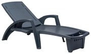 Espreguiçadeira Sole Reclinável Grafite em Polipropileno com Proteção UV Pisani