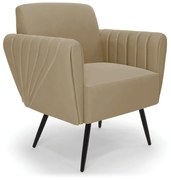 Kit 2 Poltronas Pés Palito de Ferro Bruna Suede D01 - D'Rossi - Marrom Rato