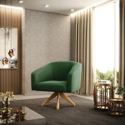 Poltrona Decorativa Giratória MA30 Kit 2 Stella Suede D03 - D'Rossi - Verde