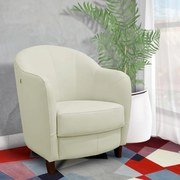 Kit 3 Poltronas Decorativas Sala de Estar Pés Madeira Kairós Couro Off White G03 - Gran Belo