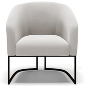 Poltrona Decorativa Industrial Preto Kit 2 Stella Veludo D03 - D'Rossi - Cinza