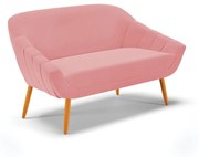 Namoradeira 02 Lugares Giovana Suede Pés Palito Castanho - D'Rossi - Rose