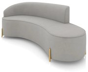 Sofá 4 Lugares Orgânico 220cm Pé Dourado Morgan Suede D03 - D'Rossi - Cinza