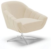 Poltrona Giratória Giovana Linho Base Cromada D01 - D'Rossi - A27 Areia