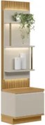 Painel Ripado com Mesa de Apoio 58cm Real L06 Tauari/Off White Fosco -