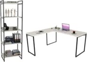 Conjunto Escritório Estilo Industrial Mesa 150x150cm e Estante 60cm 5