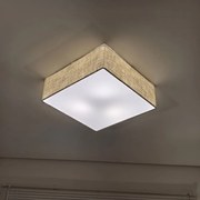 Plafon Quadrado Md-3050 Cúpula em Tecido 12/40x40cm Rústico Bege - Bivolt
