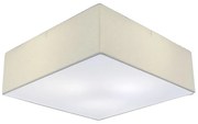 Lustre Plafon Sobrepor Quadrado Vivare CQF5015BR Cúpula em Tecido Cor Branca 50x50x15cm