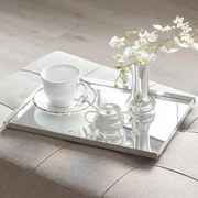 Bandeja Shefield Plate C/ Espelho Prata - M  M