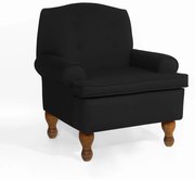 Poltrona da Vovó Lucy Decorativa Luxo Suede Preto