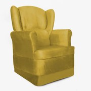 Poltrona Ana de Amamentação com Balanço Suede Amarelo