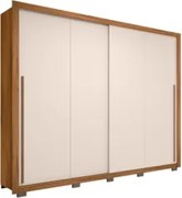 Guarda Roupa Casal 2 Portas de Correr 245cm Praticus Freijó/Off White