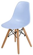 Cadeira INFANTIL Eames Polipropileno Azul com Base Madeira - 40608 Sun House