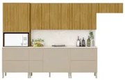 Armário de Cozinha CP04 e Tampo 120cm Minsk Z06 Vanilla/Freijó - Mpoze
