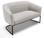 Sofá 2 Lugares Namoradeira Industrial Preto Stella Veludo D03 - D'Rossi - Cinza