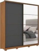 Guarda Roupa Casal Com Pés 2 Portas 1 Com Espelho 3 Gavetas Belga D02