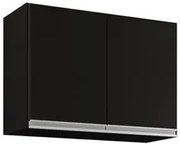 Armário Aéreo 80cm 2 Portas Califórnia Preto - Lumil Móveis