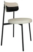 Cadeira de Jantar Estofada Fixa Nyka M25 Linho Areia/Preto - Mpozenato
