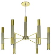 Pendente Flash Ø64X50Cm Tubo Facho Duplo Metal Aluminio 12Xmr11 Gu10 -... (PRETO)