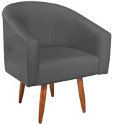 kit 02 Poltronas Luiza Palito Mel Linho Chumbo - ADJ Decor